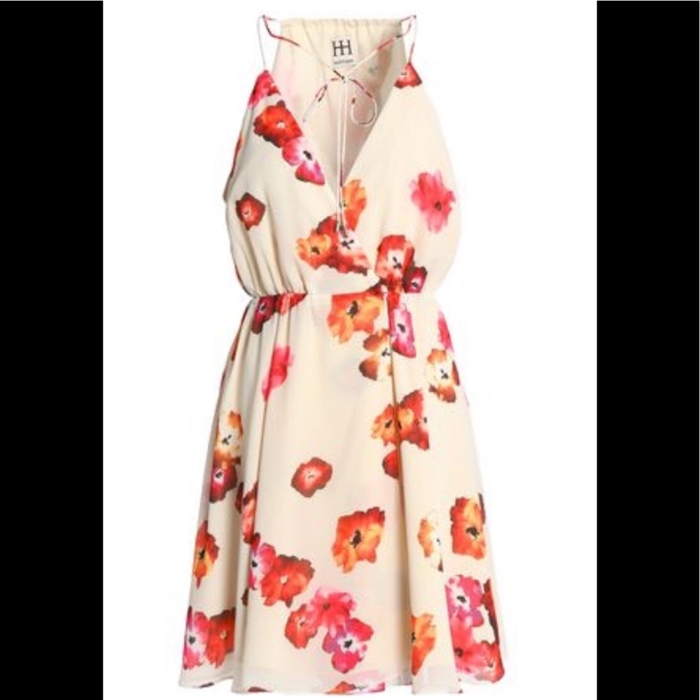 Wrap Effect Floral Print Mini Dress